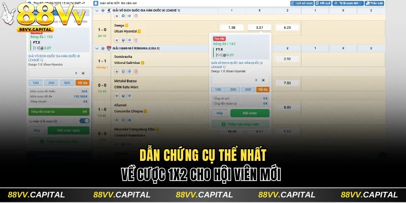 Dẫn chứng cụ thể nhất về cược 1x2 cho hội viên mới