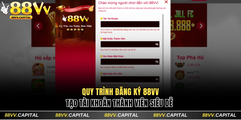 Đăng Ký 88VV Nhận Code 58K Chơi Game Săn Thưởng Miễn Phí 4 Quy trình mở tài khoản siêu dễ tại nhà cái