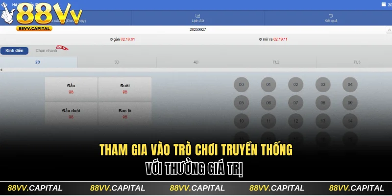 Tham gia vào trò chơi truyền thống với thưởng giá trị